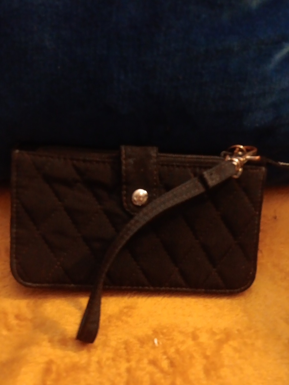 Vera Bradley Black Quilted Wristlet***